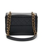 Chanel Black Quilted Patent Caviar & Lambskin Matelassé Chain Flap Bag