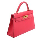 Hermès Rose Extreme Chèvre Chamkila Mini Kelly 20 II Gold