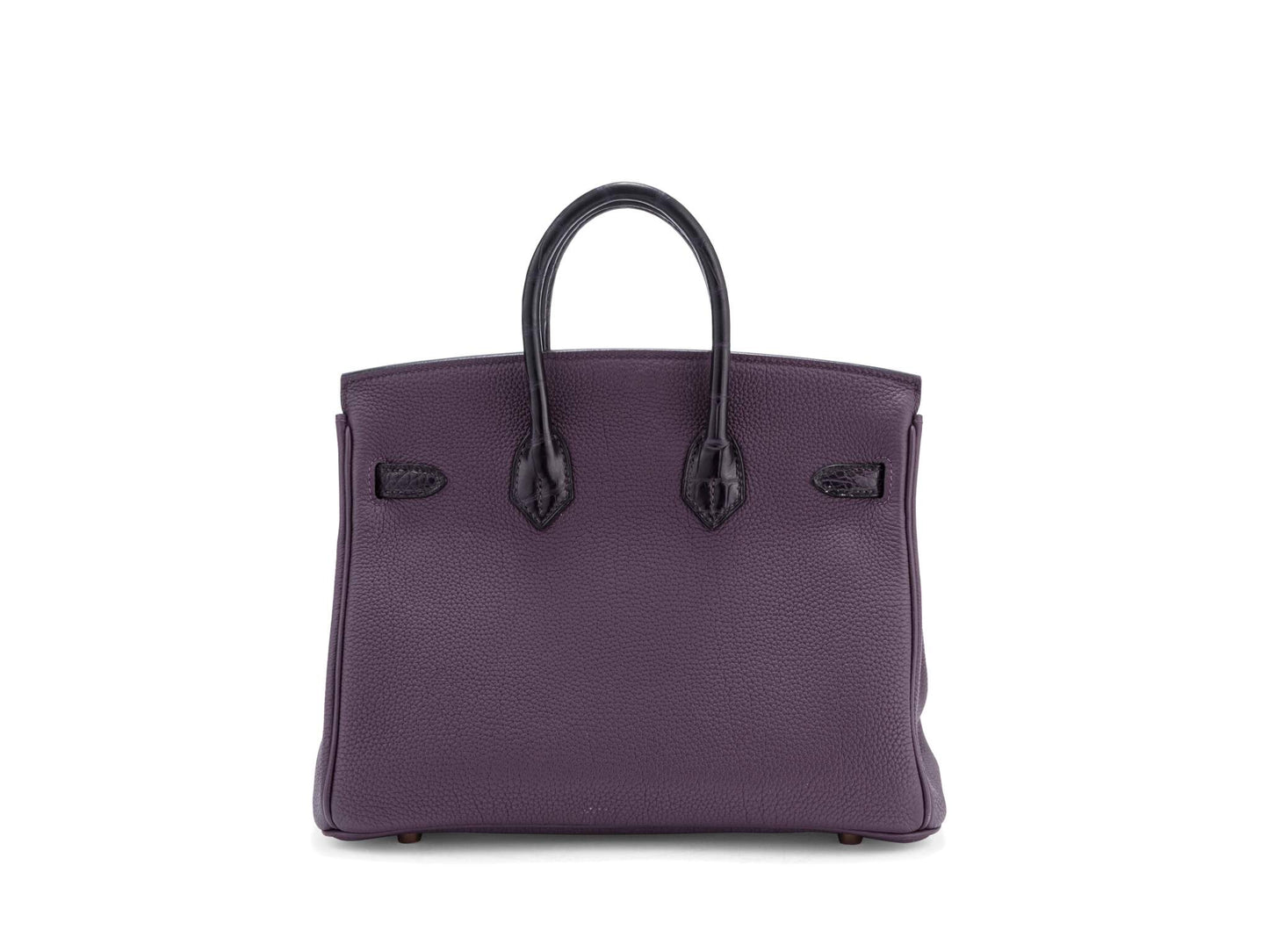 Hermès Raisin Togo & Alligator Birkin Touch 25 Rose Gold Hardware