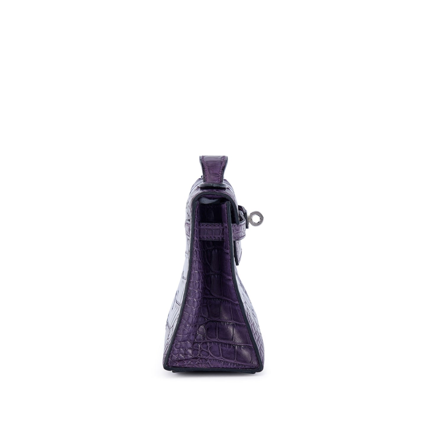 Hermès Kelly Pochette – Amethyst Matte Mississippiensis Alligator with Palladium Hardware - Zeuskicks