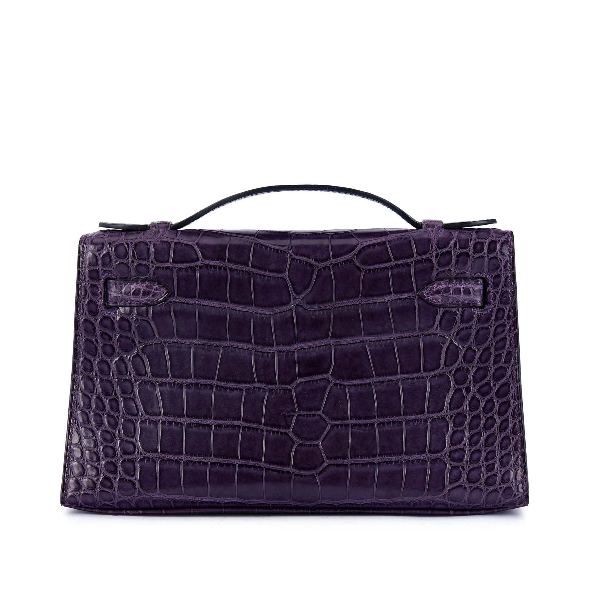 Hermès Kelly Pochette – Amethyst Matte Mississippiensis Alligator with Palladium Hardware - Zeuskicks