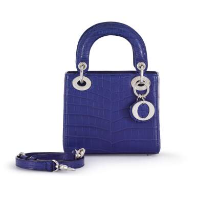 Dior Blue Matte Crocodile Lady Dior – Silver Coated Hardware