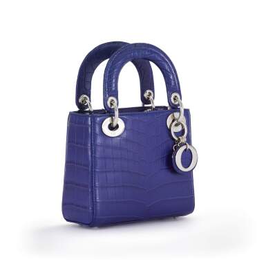 Dior Blue Matte Crocodile Lady Dior – Silver Coated Hardware