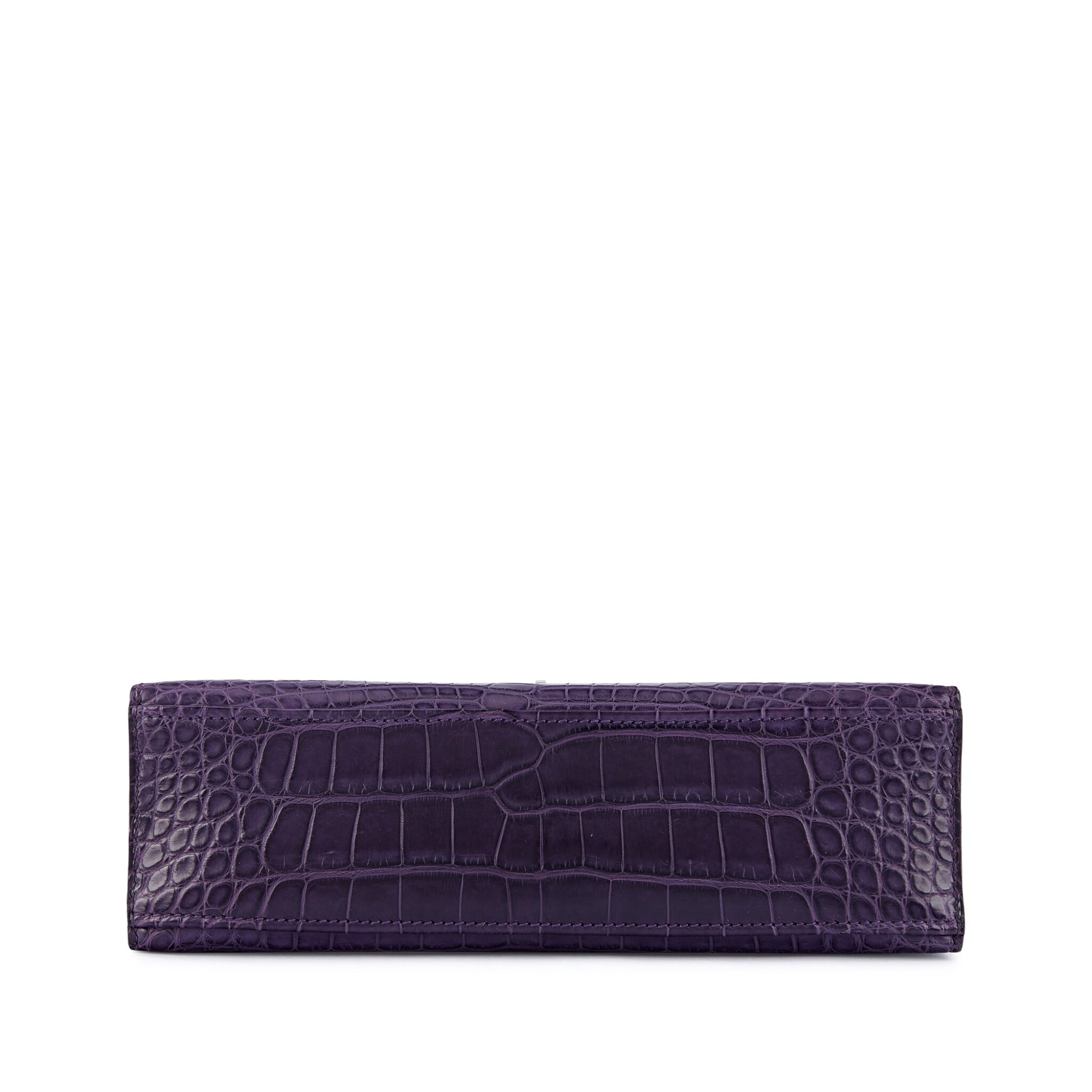 Hermès Kelly Pochette – Amethyst Matte Mississippiensis Alligator with Palladium Hardware - Zeuskicks