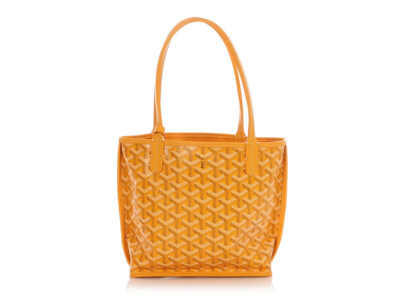 Goyard Yellow Goyardine Canvas & Chevroches Calfskin Mini Anjou Tote