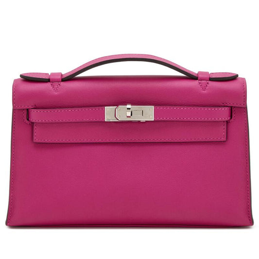 Hermès Mini Kelly Pochette – Rose Pourpre Swift Leather with Palladium Hardware - Zeuskicks