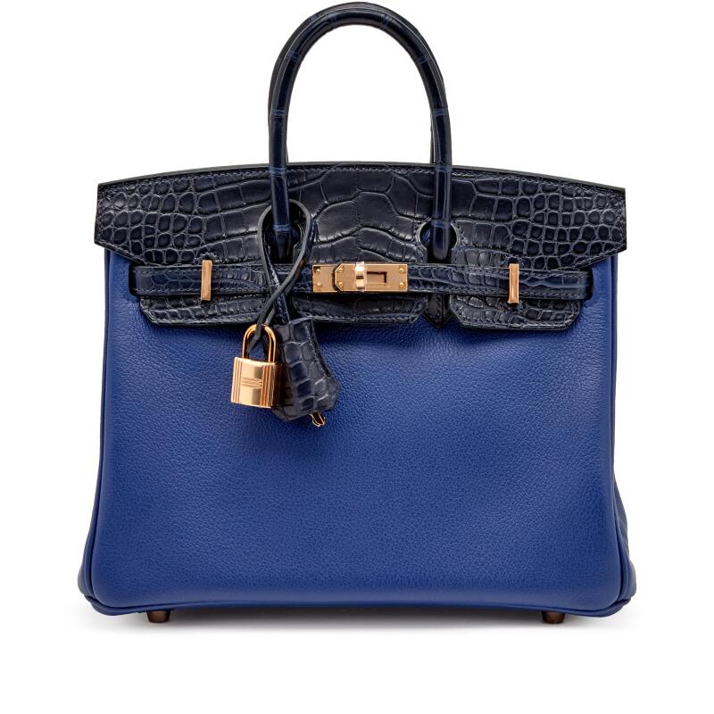 Hermès Birkin 25 – Bleu Saphir & Bleu Marine Matte Alligator & Novillo Touch - Zeuskicks