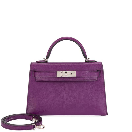 Hermès Anemone Chèvre Mini Kelly II 20 – Palladium Hardware