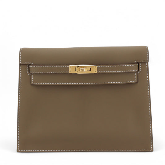 Hermès Kelly Danse – Étoupe Swift Leather with Gold Hardware - Zeuskicks