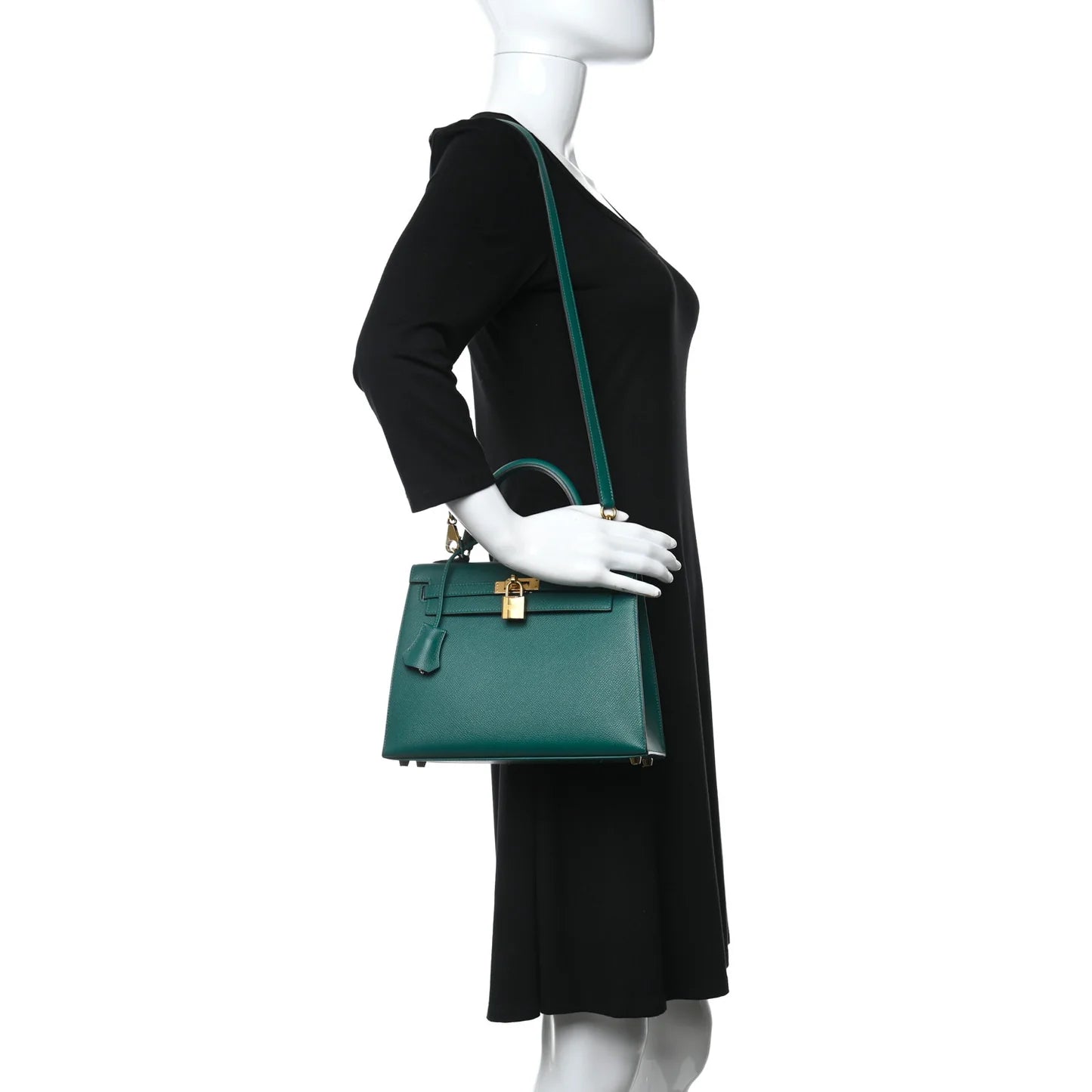 Hermès Epsom Kelly Sellier 25 – Malachite (2020, Gold Hardware)