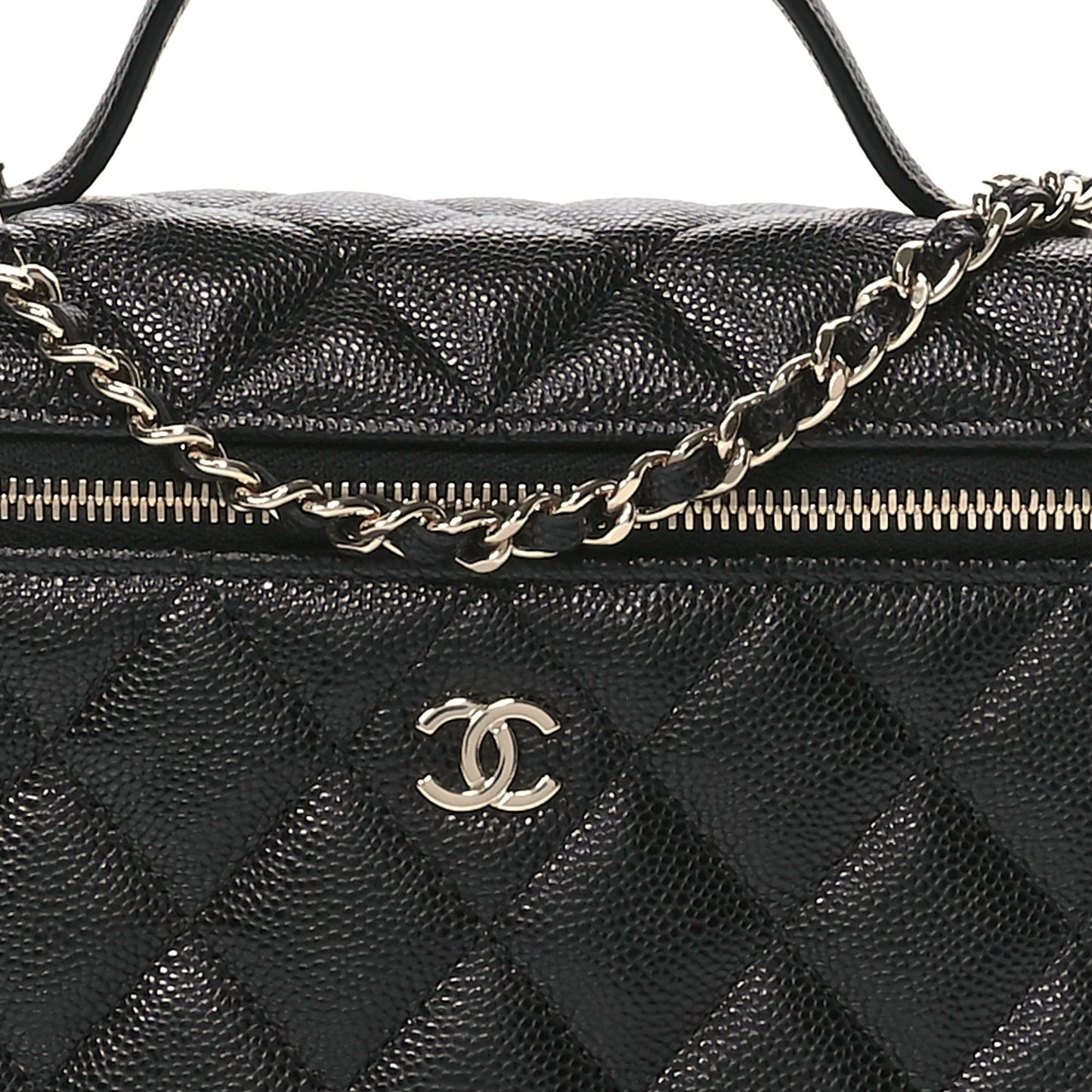 Chanel Caviar Quilted Slim Vanity with Chain – Black - Zeuskicks