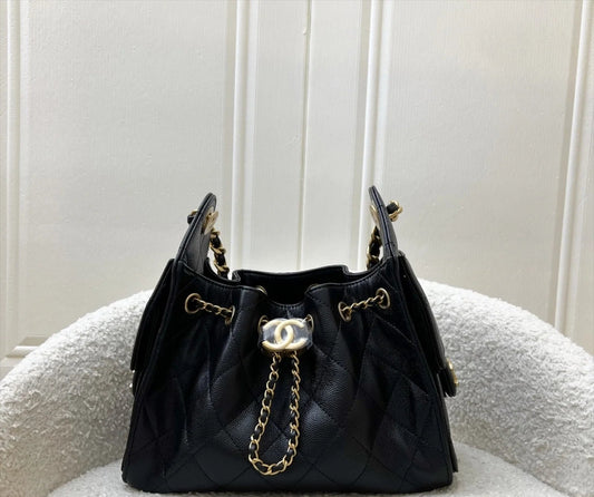 Chanel 25 Mini Hobo Bag – Black Caviar Leather (GHW) - Zeuskicks
