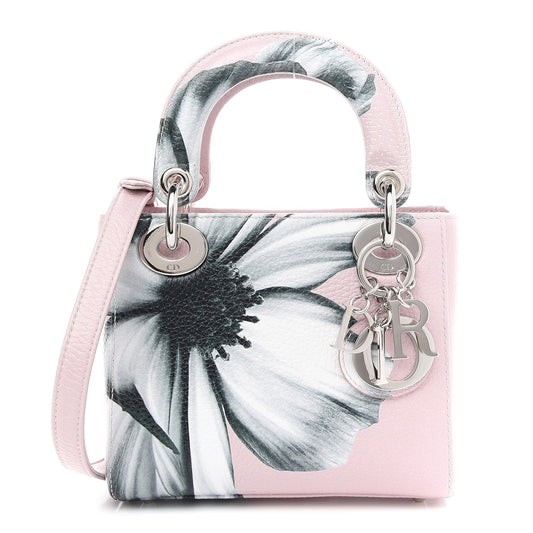 Christian Dior Deerskin Floral Printed Mini Lady Dior – Pink