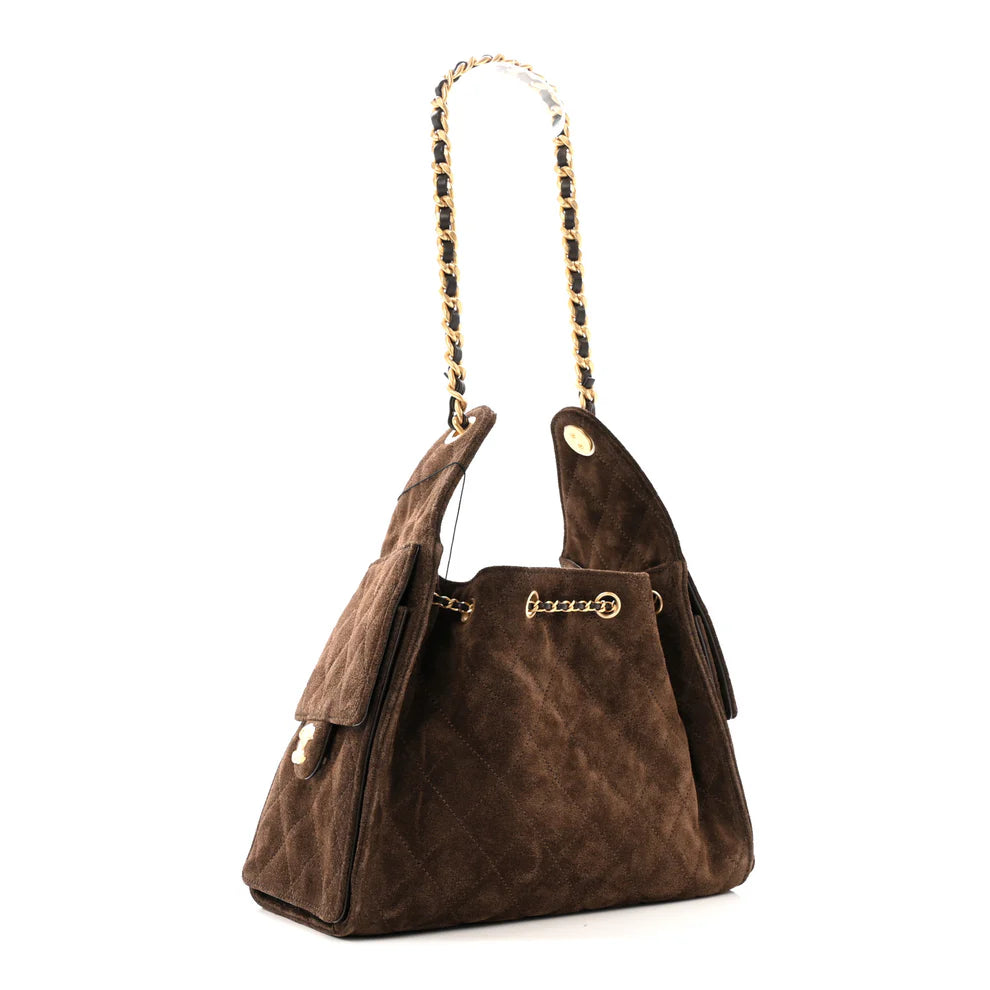 Chanel Small 25 Handbag – Suede Quilted in Dark Brown - Zeuskicks