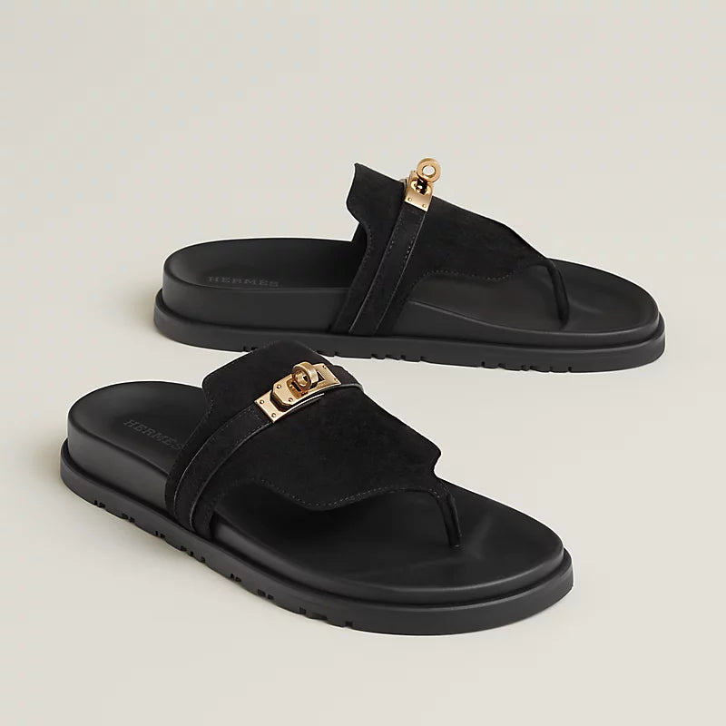 Hermès Kelly Techno Sandal – Suede Goatskin - Zeuskicks