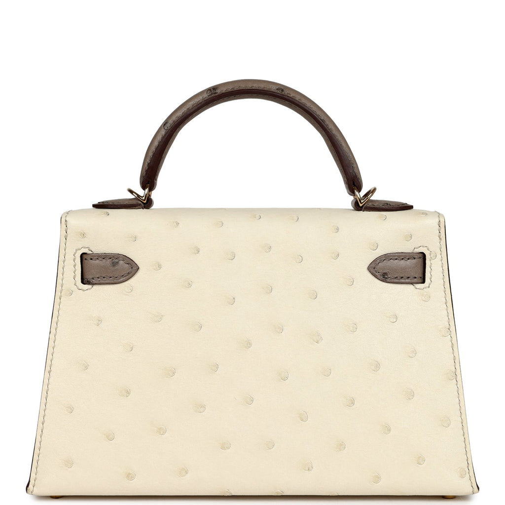 Hermès Ostrich Horseshoe Kelly Sellier Mini 20 – Beton