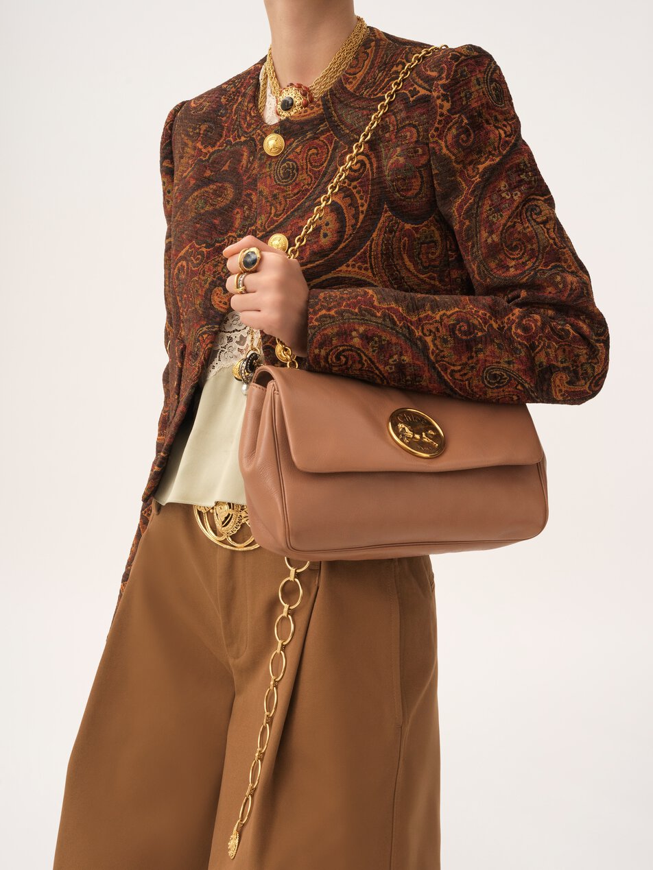 CHLOE Heritage shoulder bag in grained leather Woodrose by CHLOE