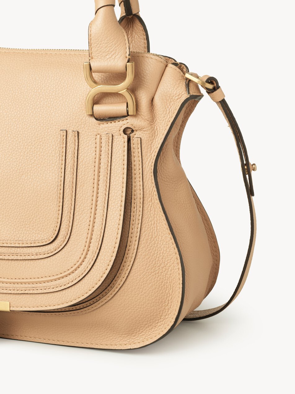 CHLOE Marcie bag in grained leather Petal Beige by CHLOE