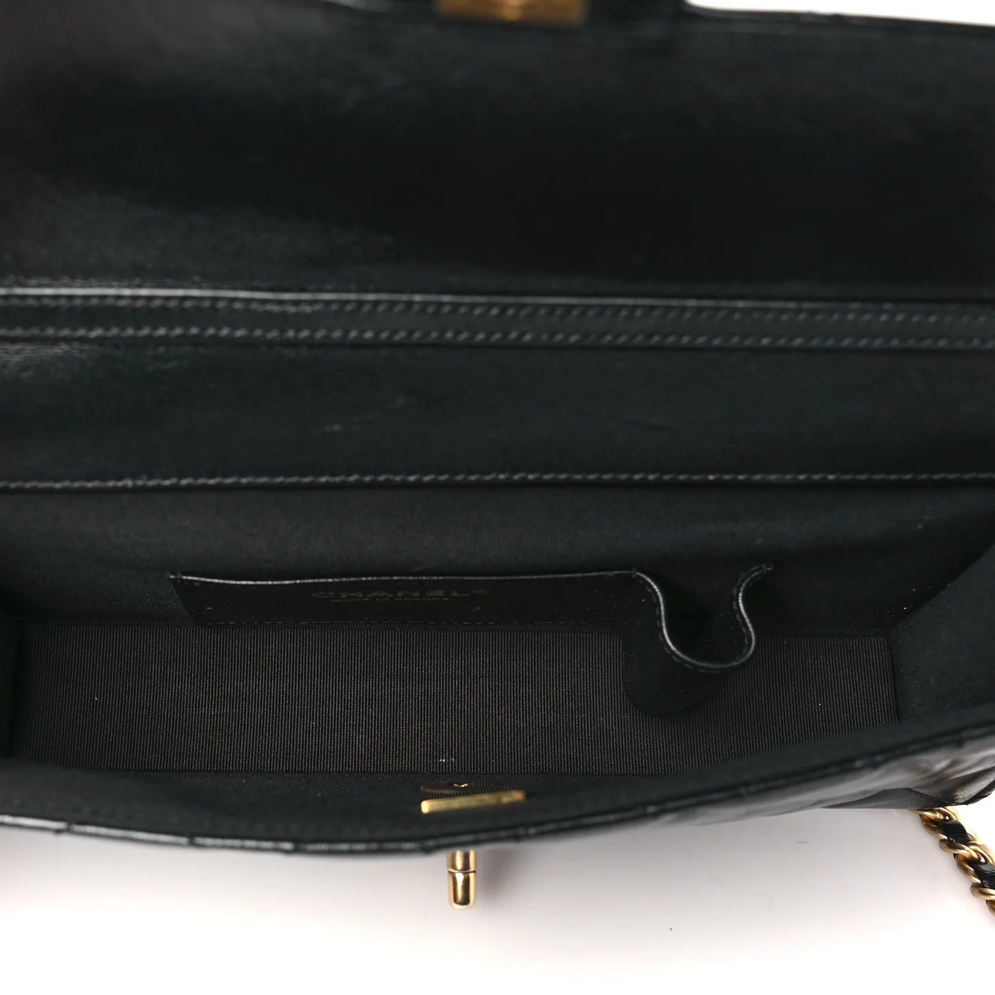 Chanel Shiny Lambskin Quilted Flap Clutch Bag – Black