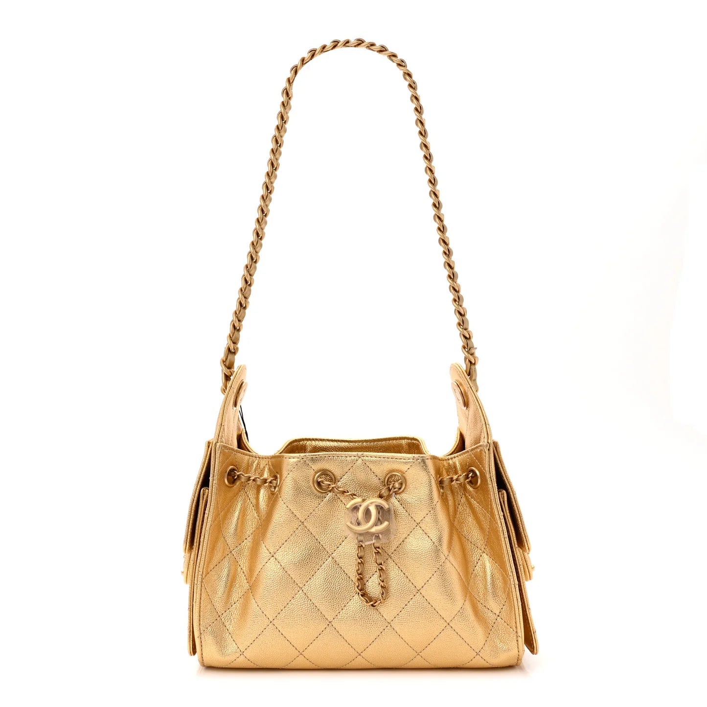 Chanel Metallic Caviar Quilted Mini 25 Handbag – Gold