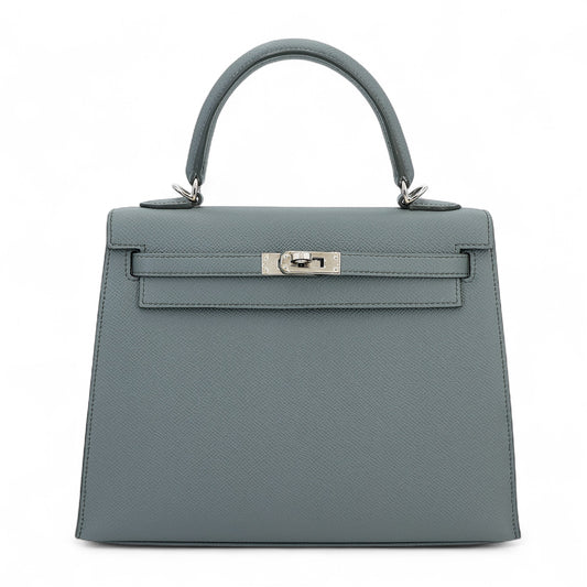 Hermès Kelly 25 Sellier – Vert Amande Epsom Leather with Palladium Hardware - Zeuskicks