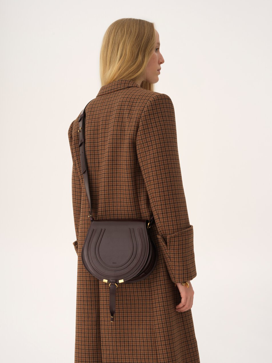 CHLOE Marcie saddle bag in shiny leather Auburn Red by CHLOE