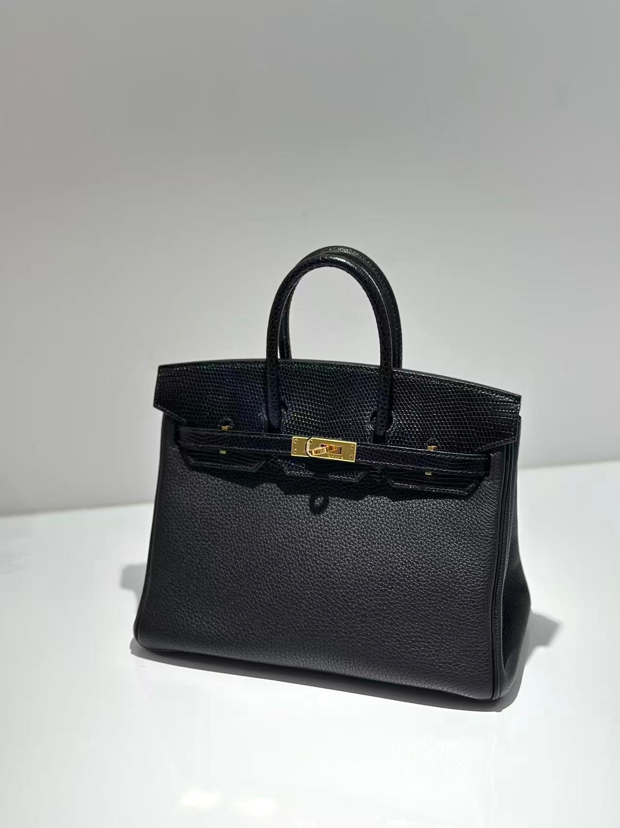 Hermès Birkin 25 Touch – Noir (89) Lizard & Togo Leather with Gold Hardware - Zeuskicks