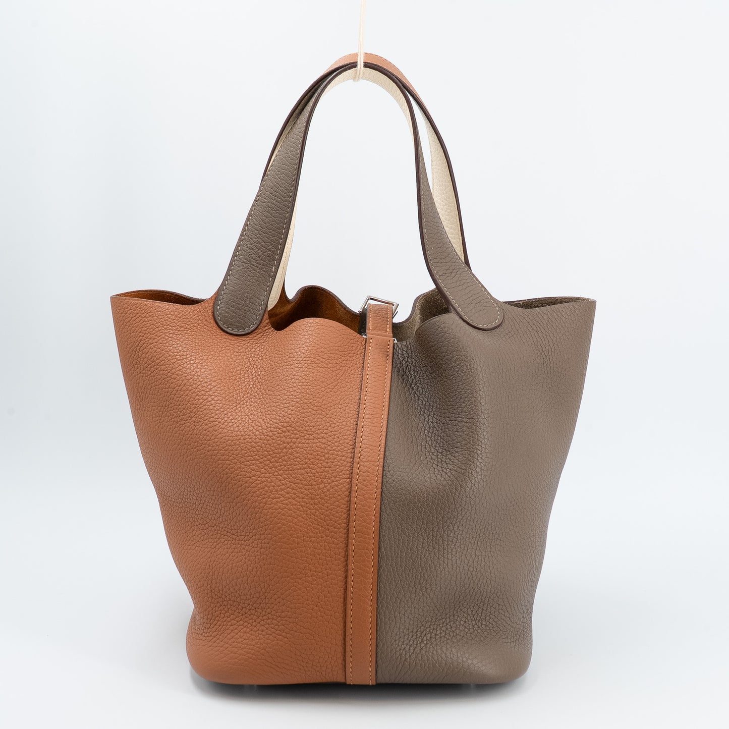 Hermès Picotin Lock MM – Clemence Leather in Casaque, Etoupe, and Nata with Palladium Hardware - Zeuskicks