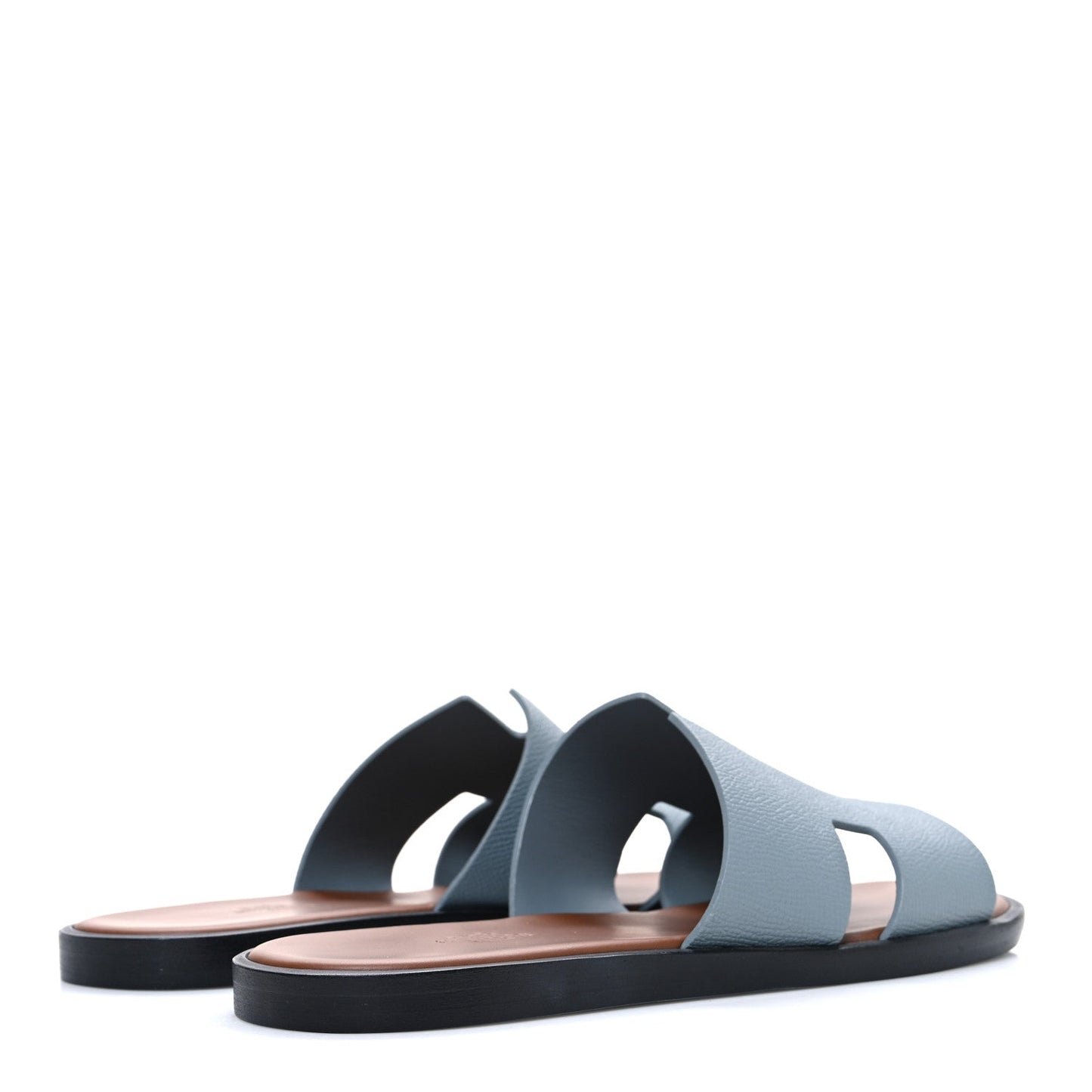 Hermès Izmir Sandals – Gris Antarctique & Brique Epsom Calfskin