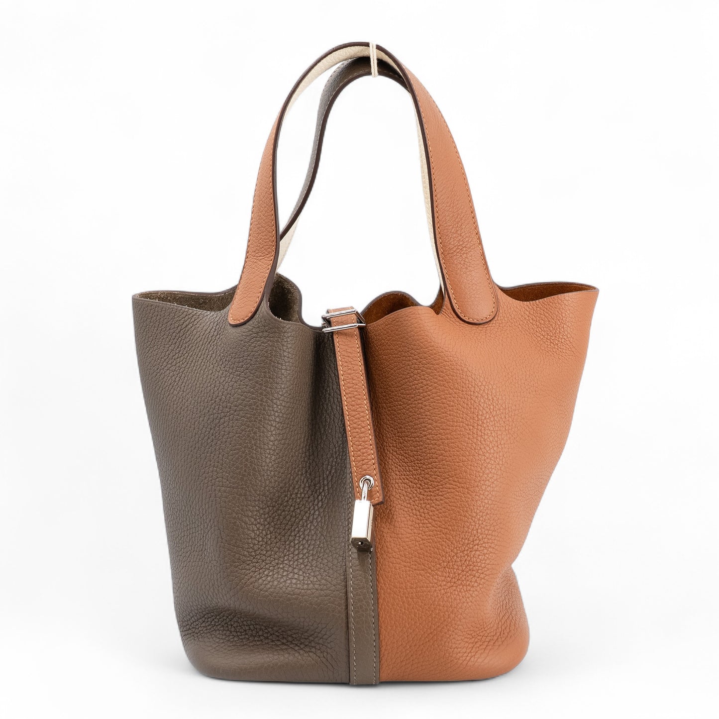 Hermès Picotin Lock MM – Clemence Leather in Casaque, Etoupe, and Nata with Palladium Hardware - Zeuskicks