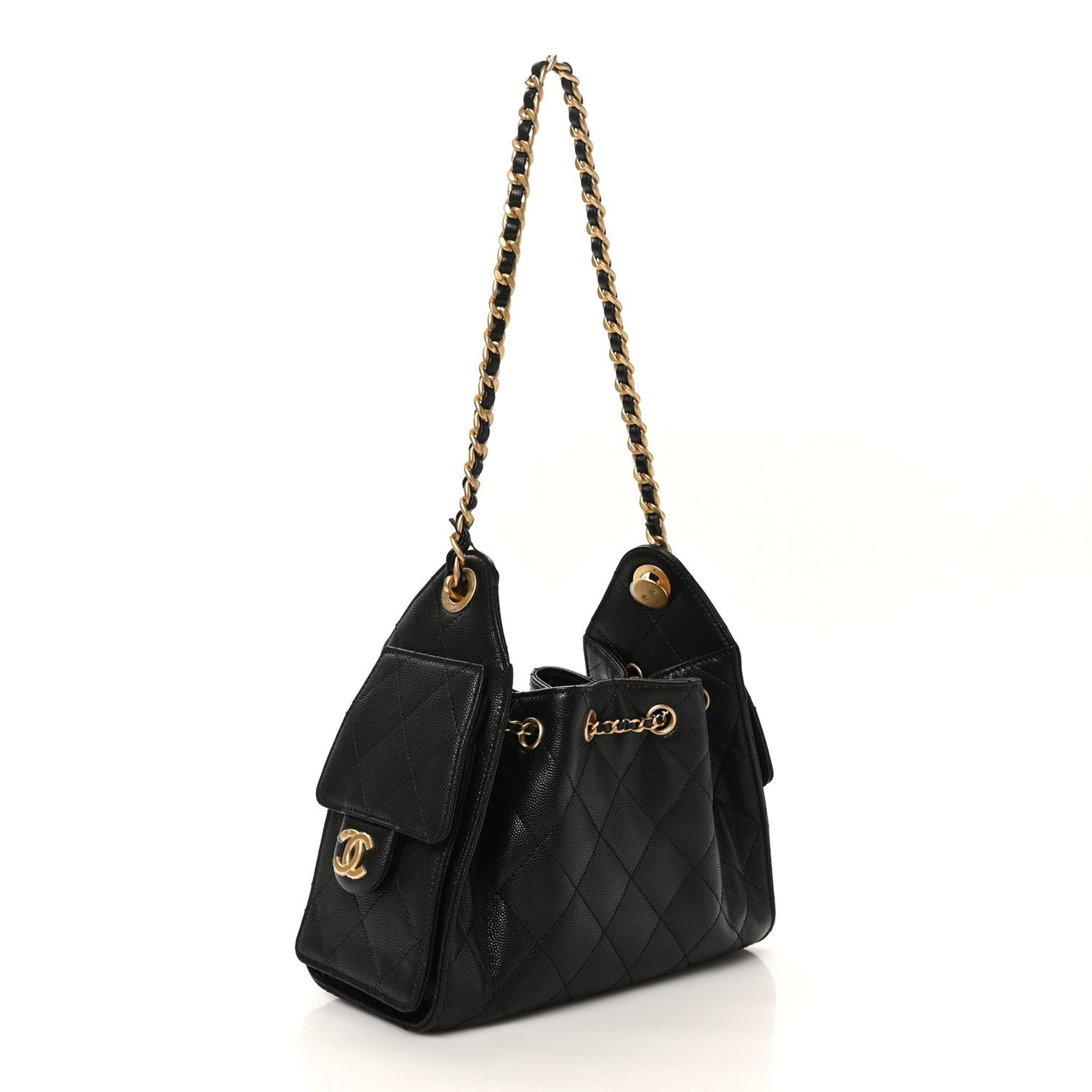 CHANEL Caviar Quilted Mini Chanel 25 Handbag – Black