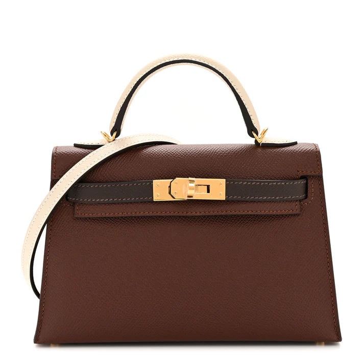 Hermès Mini Kelly 20 Sellier – Tri-Color Terre / Ebene / Craie Epsom - Zeuskicks