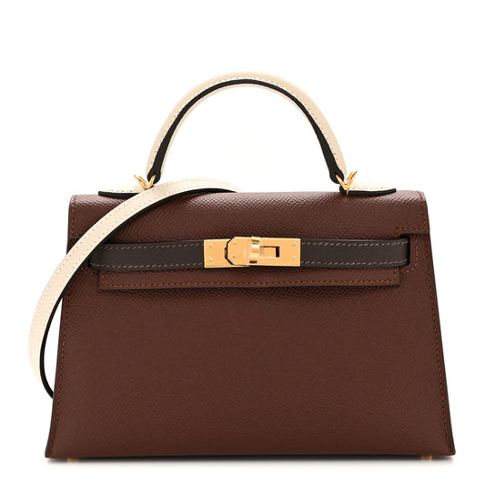 Hermès Mini Kelly 20 Sellier – Tri-Color Terre / Ebene / Craie Epsom - Zeuskicks