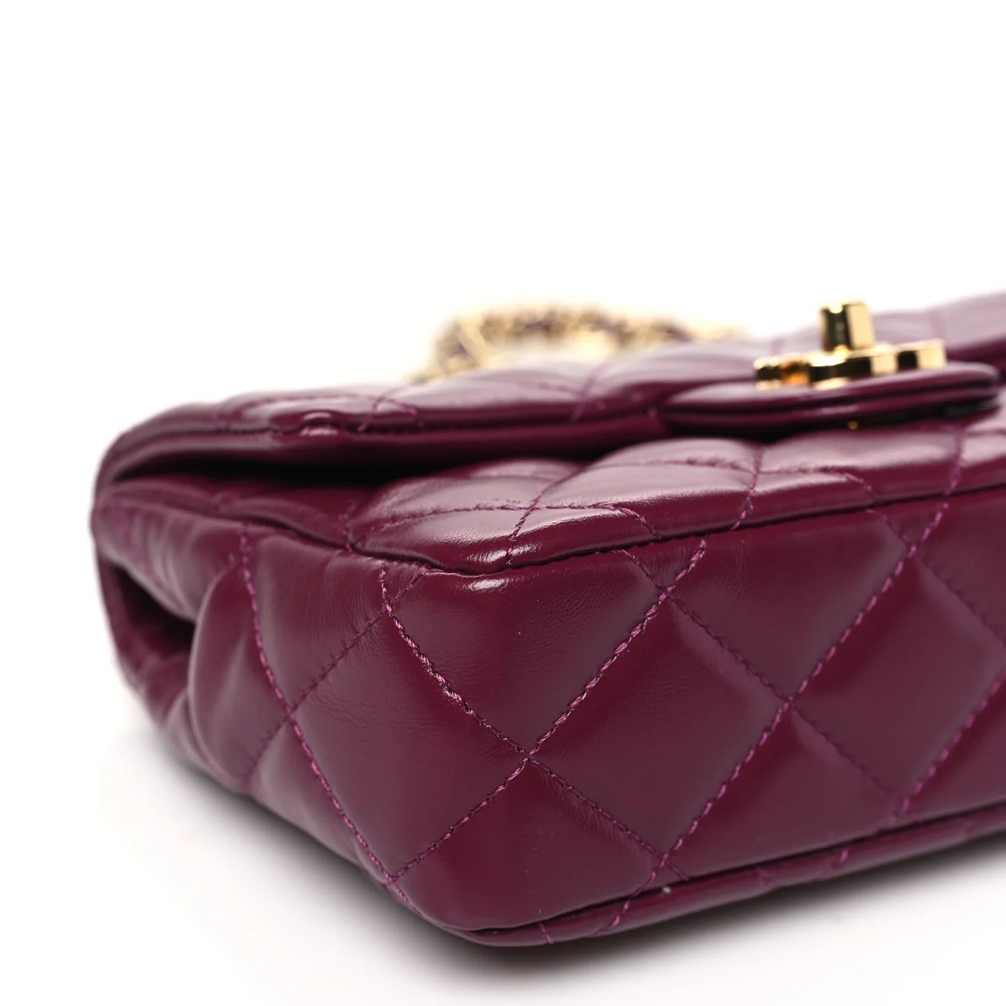 Chanel Top Handle Flap – Shiny Lambskin Quilted with Golden Links - Zeuskicks