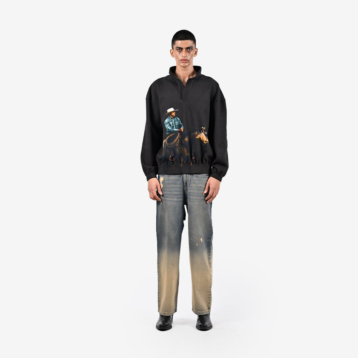 Cowboy printed sweatshirt - Brown by HUEMN