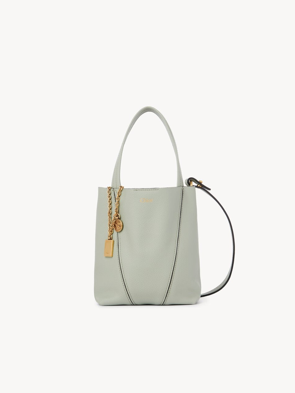 CHLOE Small Chloé Spin tote bag in grained leather Sea Grass by CHLOE