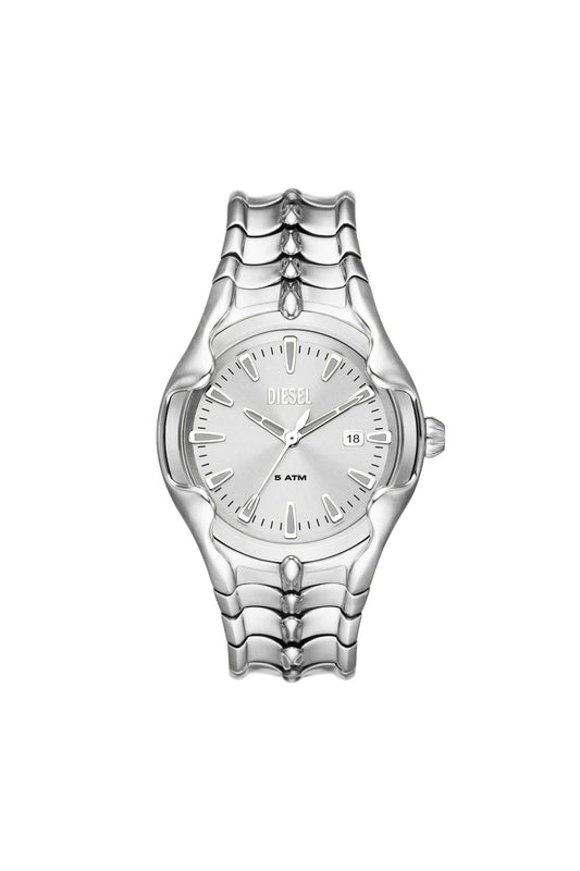 Silver DZ2185- Vert Three-Hand Date Stainless Steel Watch
