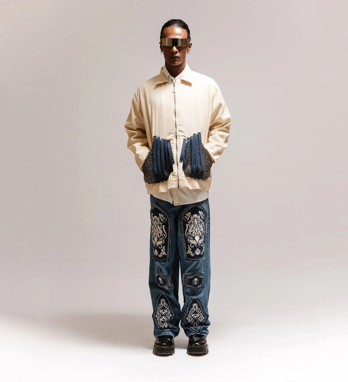 Gods Hand' Chainmail Armour Embroidered Jacket by Cause & Effect