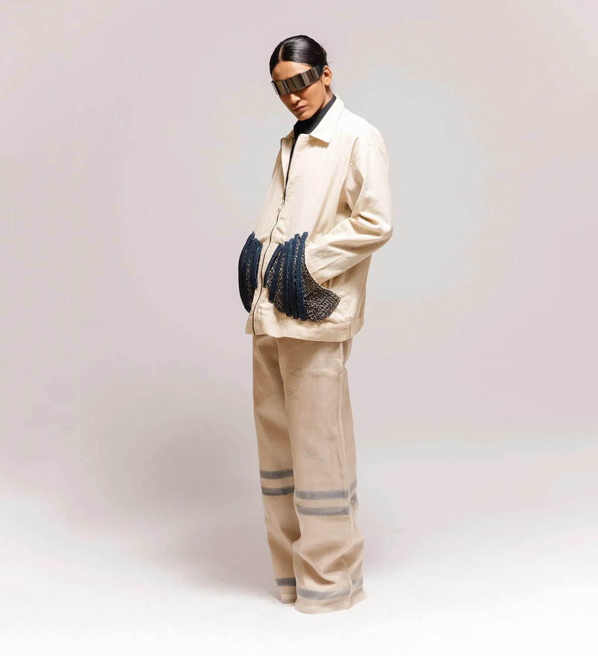 Gods Hand' Chainmail Armour Embroidered Jacket by Cause & Effect