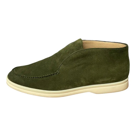 Loro Piana Open Walks — Green Suede Ballet Flats - Zeuskicks