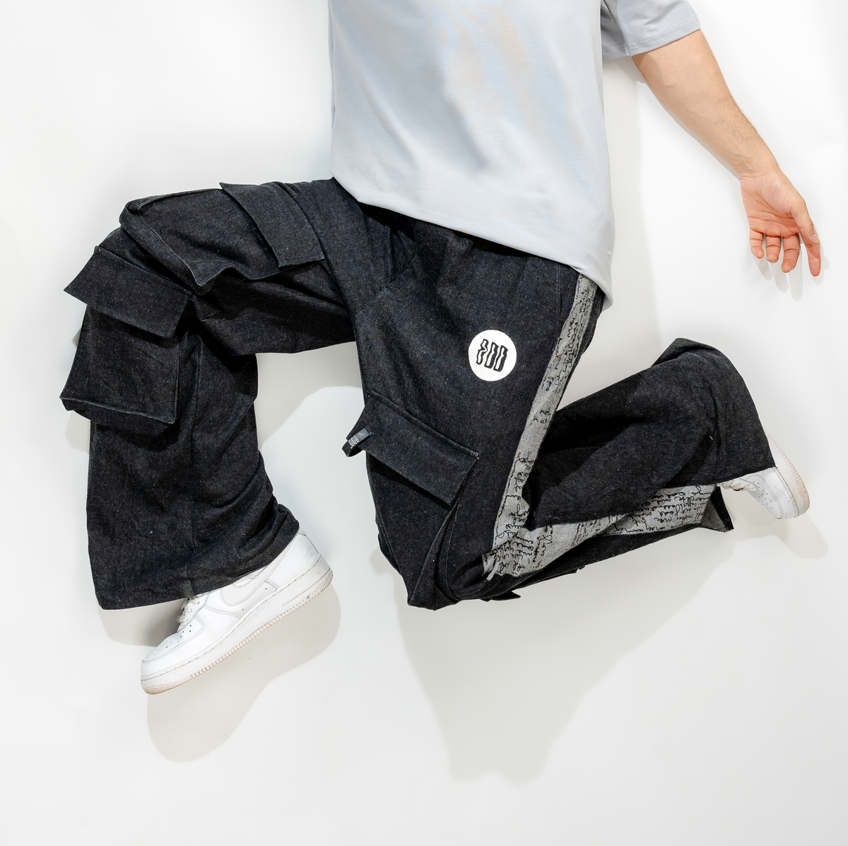 SCRIBBLED PANEL PANTS by oddnoteven