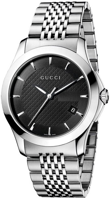Men’s Gucci YA126402 38MM Black Dial Stainless Steel Watch