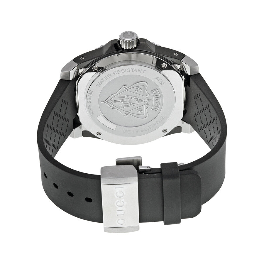 Men’s Gucci YA136204 Dive Quartz Black Dial Rubber Strap Watch