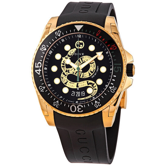 Gucci YA136219 Men's Dive Collection Quartz Black Dial Watch