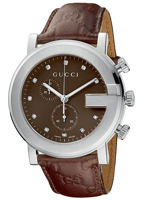 Men’s Gucci G-Chrono YA101344 Diamond Brown Dial Quartz Watch
