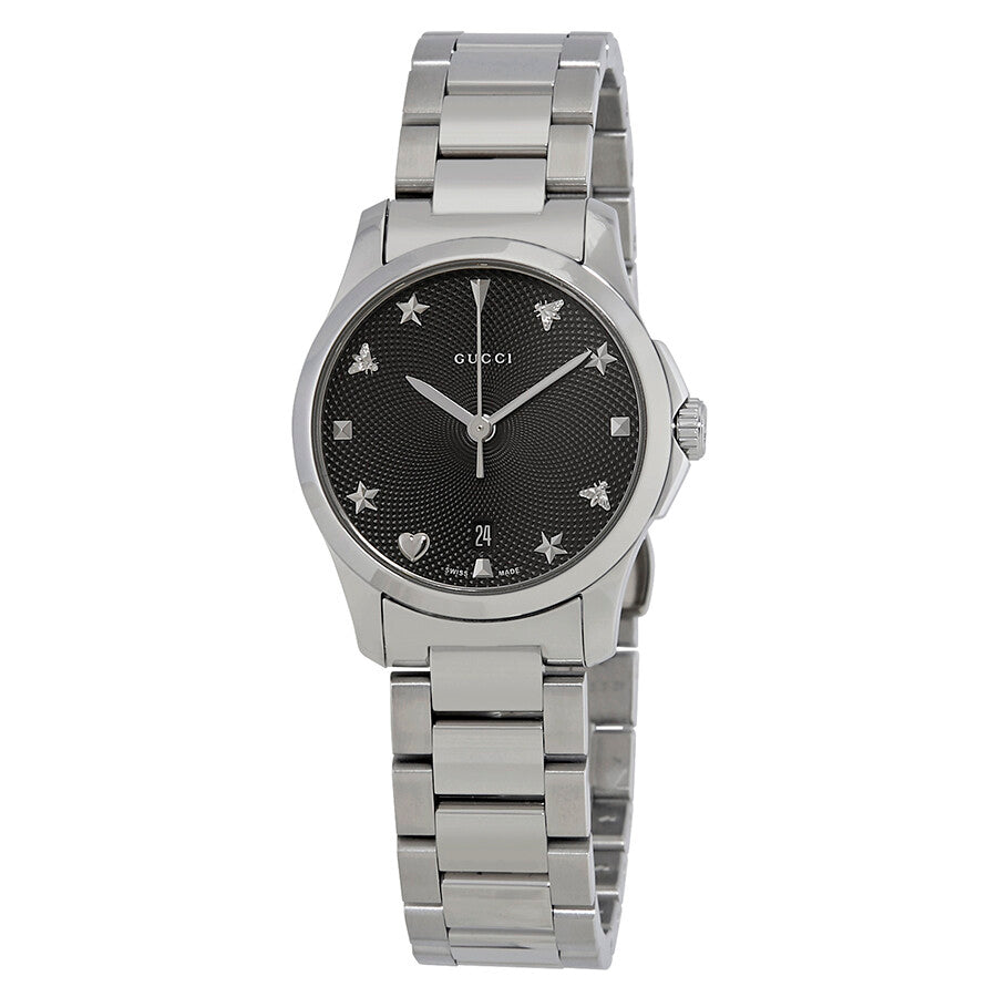 Ladies Gucci G-Timeless YA126573 Black Stainless Steel Watch