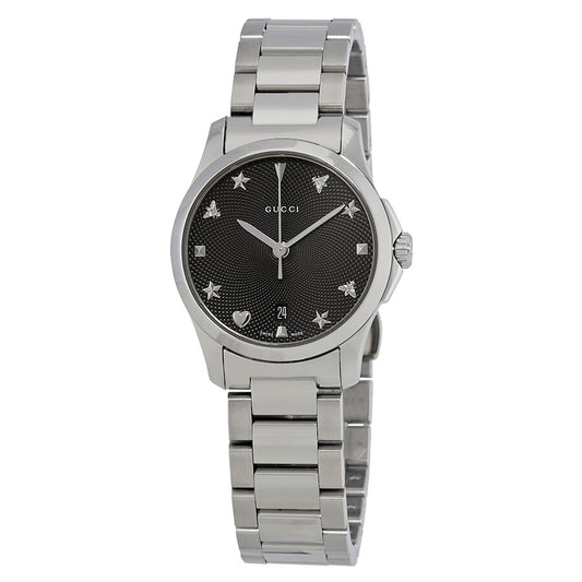 Ladies Gucci G-Timeless YA126573 Black Stainless Steel Watch