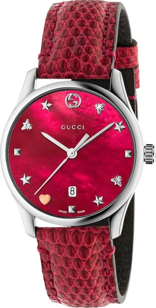 Ladies Gucci G-Timeless YA126584 Cherry Red Mother-of-Pearl Watch