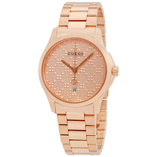 Gucci G-Timeless YA126482 Rose Gold Dial Stainless Steel Quartz Watch
