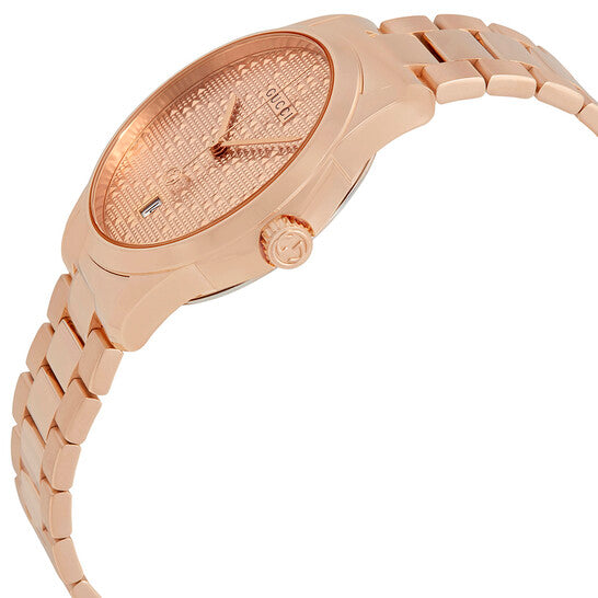 Gucci G-Timeless YA126482 Rose Gold Dial Stainless Steel Quartz Watch